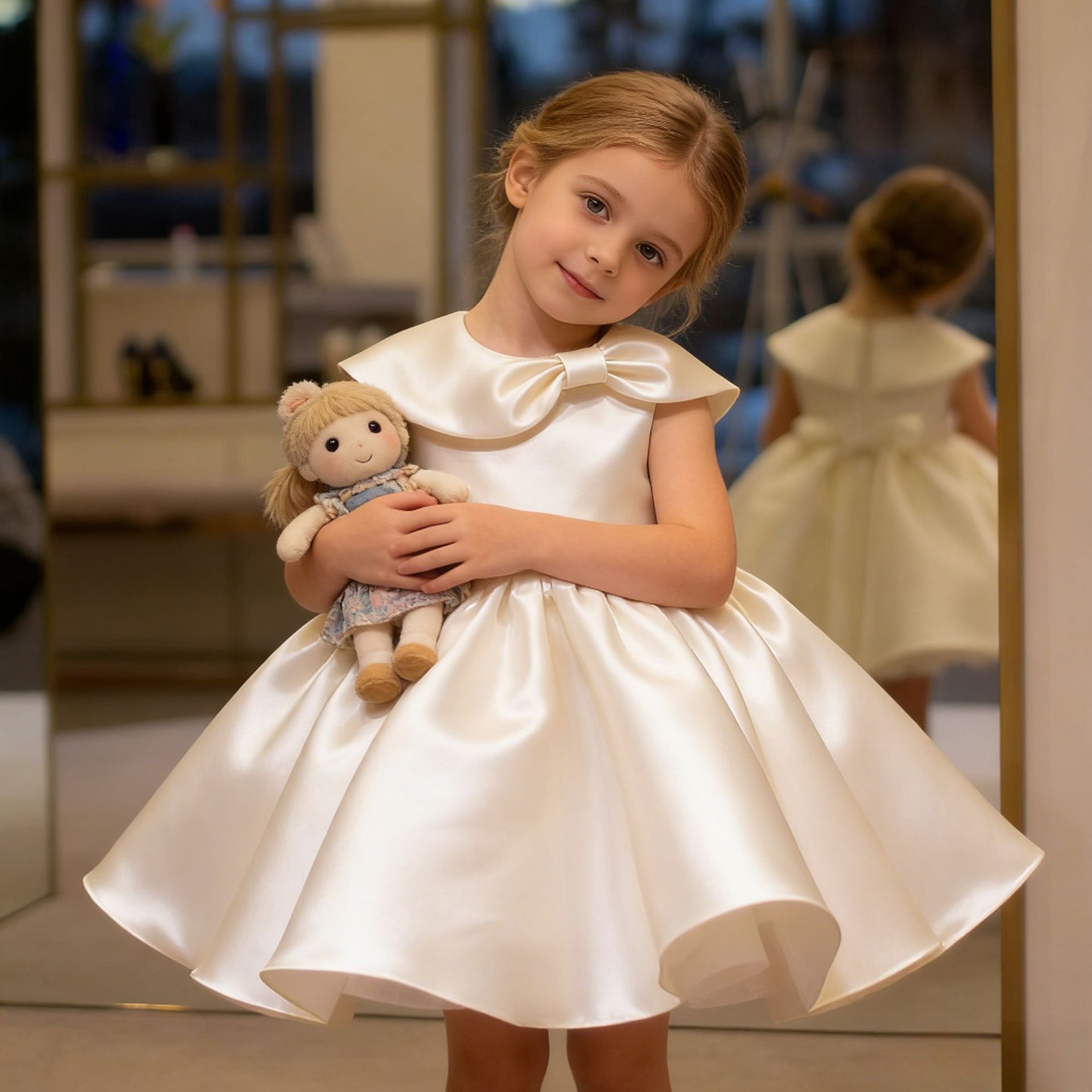 Baby Clothing High End - 高級感のある女の子の1歳の誕生日ドレス写真、流行のフラワーガールプリンセスふわふわドレス