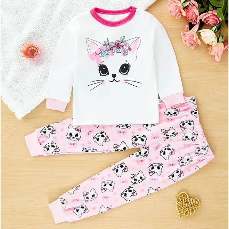 Baby Clothing Dividers - ニューキッズパジャマ赤ちゃん男の子女の子かわいい漫画長袖 Tシャツトップ + パンツ幼児秋睡眠服セット部屋着
