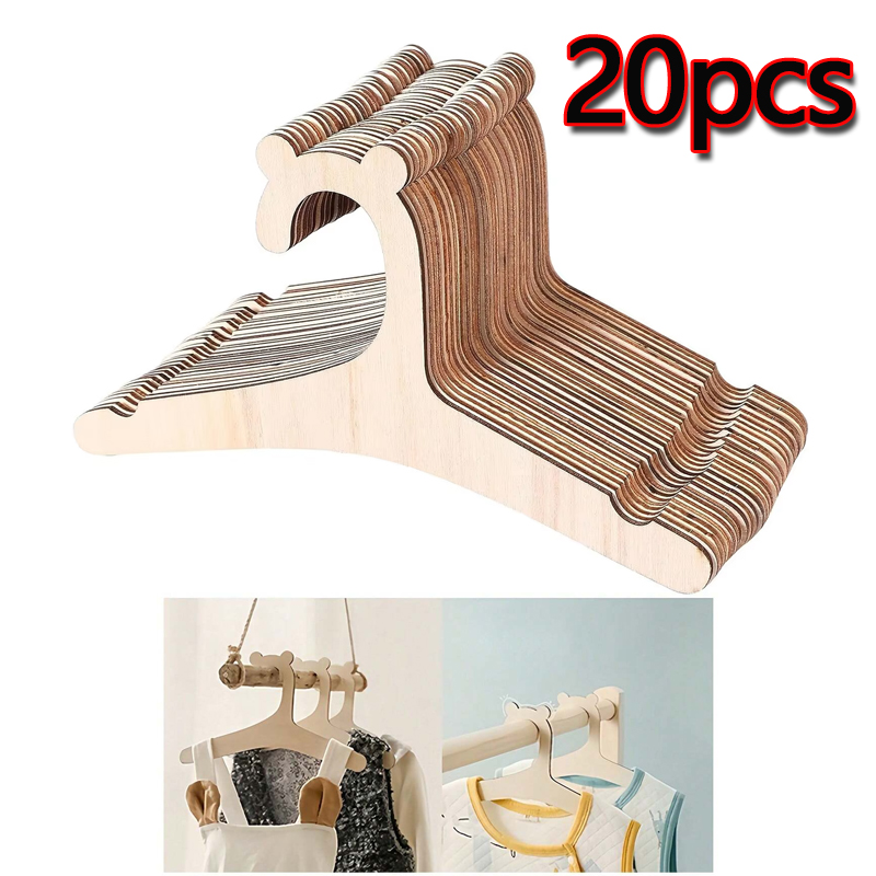 Baby Clothing Hanging Rack - 5/10/20/50 個ベビー服ラックかわいいクマ木製子供服ハンガーホームガールプリンセスルーム保育園の装飾子供のためのプレゼント