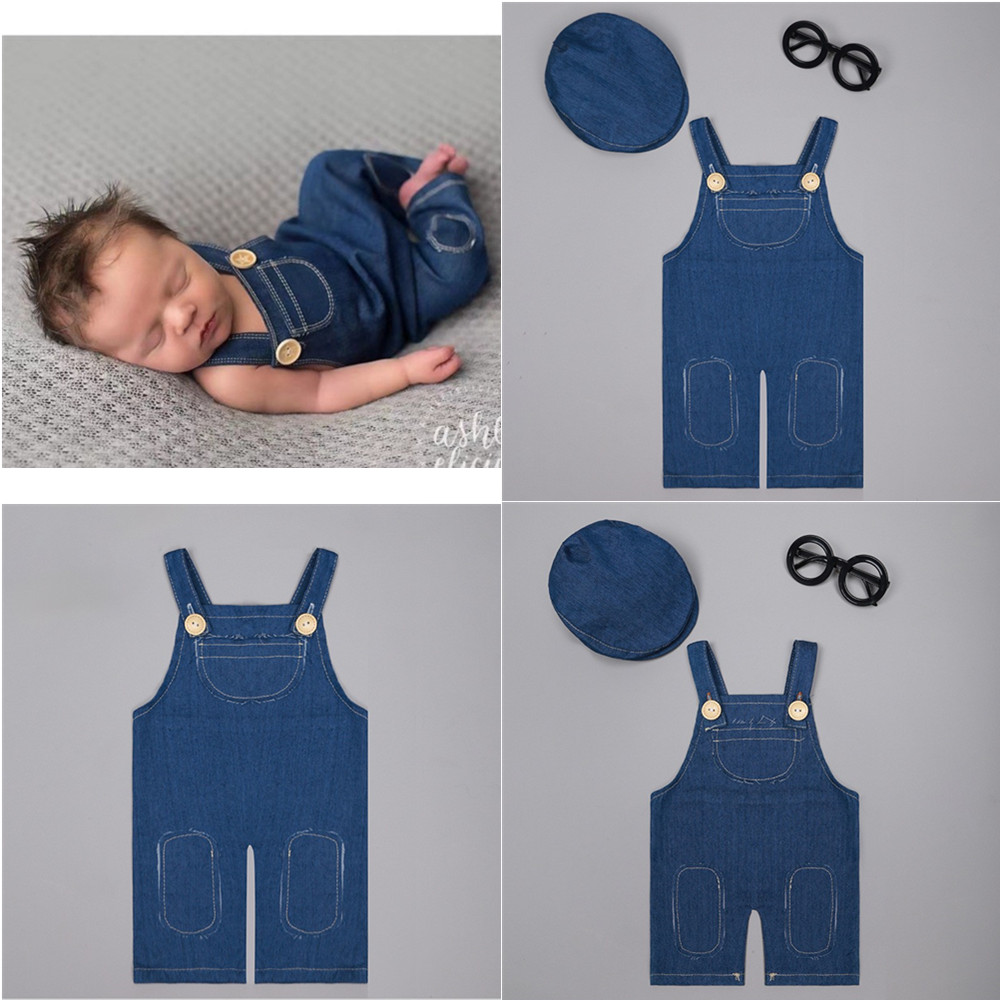 Baby Clothing Dividers - ❤️ 新生児写真撮影服デニムオーバーオールスタジオベビーボーイ写真小道具アクセサリー服衣装フォトグラフィア