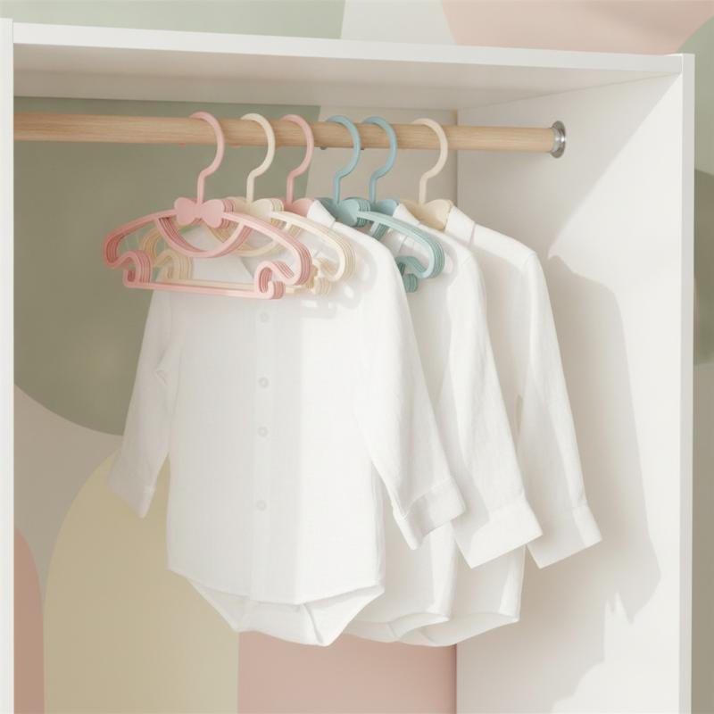 Baby Clothing Hanging Rack - 12 個のベビーキッズ衣類ハンガーセット耐久性のある滑り止め衣類吊り下げラック幼児服ディスプレイオーガナイザー