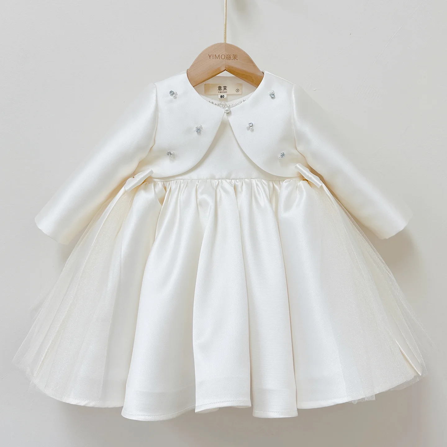Baby Clothing High End - 女の赤ちゃんプリンセスドレス誕生日パーティー固体ノースリーブ子供ドレスハイエンド長袖コート子供女の子フロック服