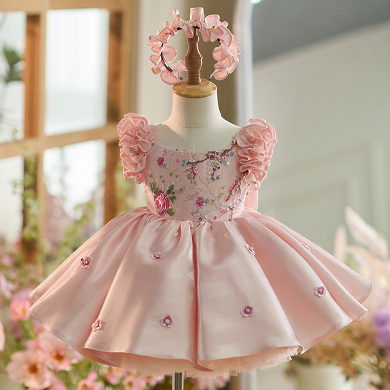 Baby Clothing High End - 新生児向け高級ドレスは、0〜4歳児向けのパーティードレス、女の子用ドレス、刺繍入りの可愛い子供服です。