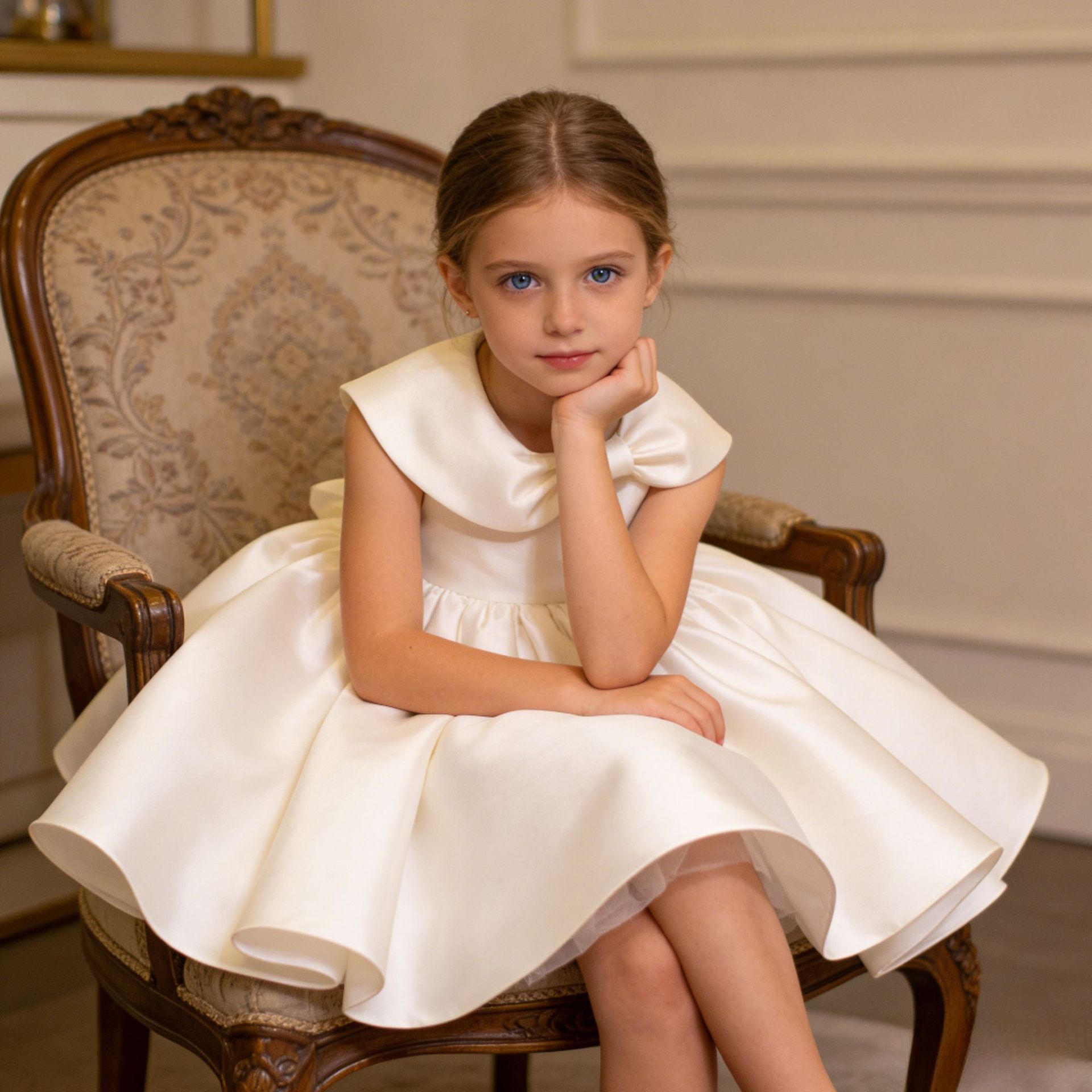 高級感のある女の子の1歳の誕生日ドレス写真、流行のフラワーガ - Baby Clothing High End のレビューと価格