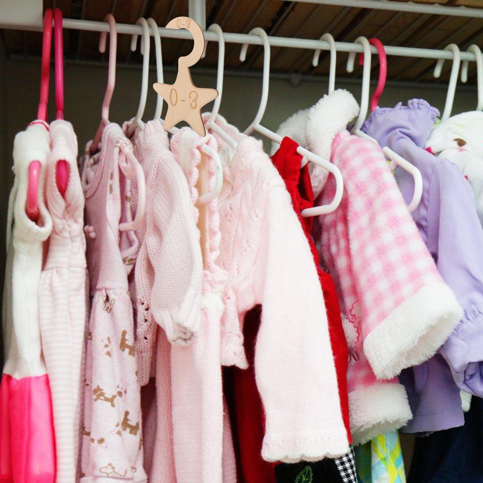 7個入りベビー服クローゼット仕切り木製サイズディバイダー、子 - Baby Clothing Dividers のレビューと価格