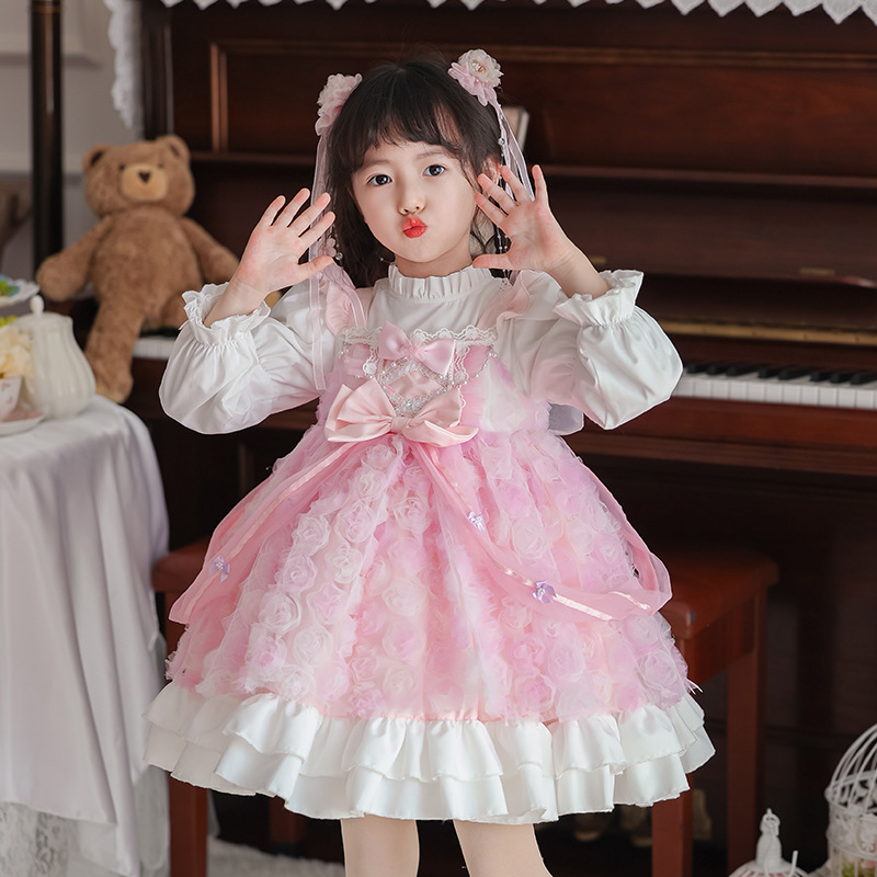 春の子供服女の子高品質パフスリーブプリンセスドレスベビーキッ - Baby Clothing High Quality のレビューと価格
