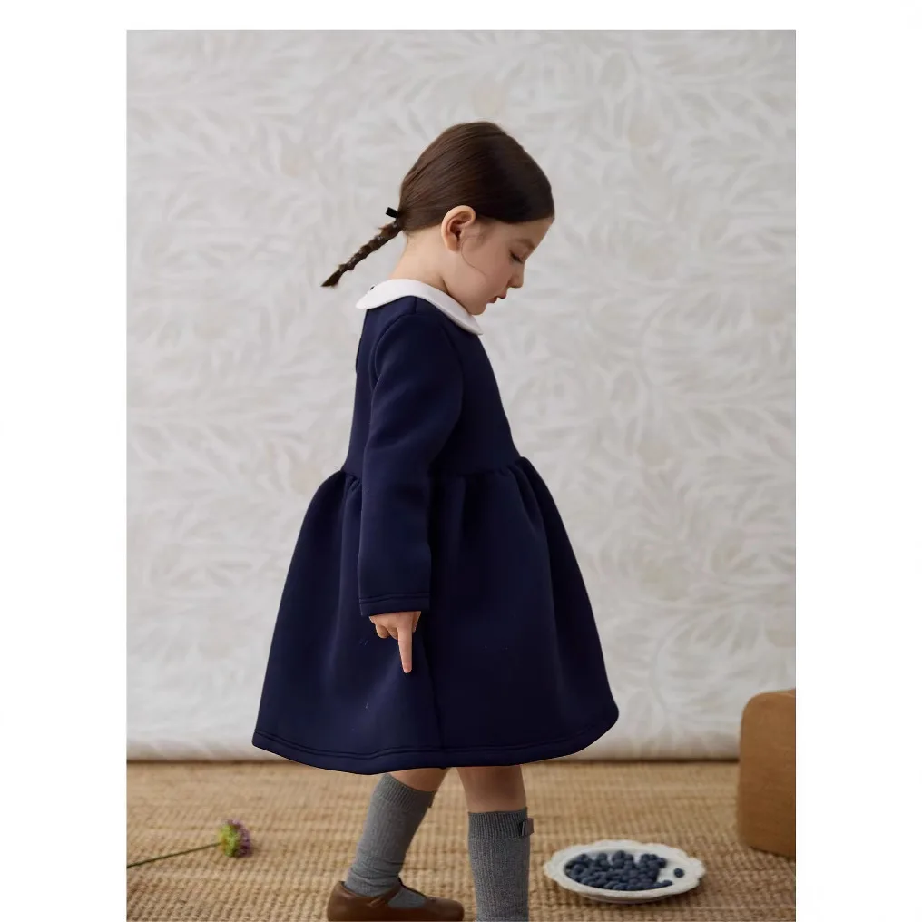 女の赤ちゃんのドレスファッション長袖ピュアカラーピーターパン - Baby Clothing High End のレビューと価格