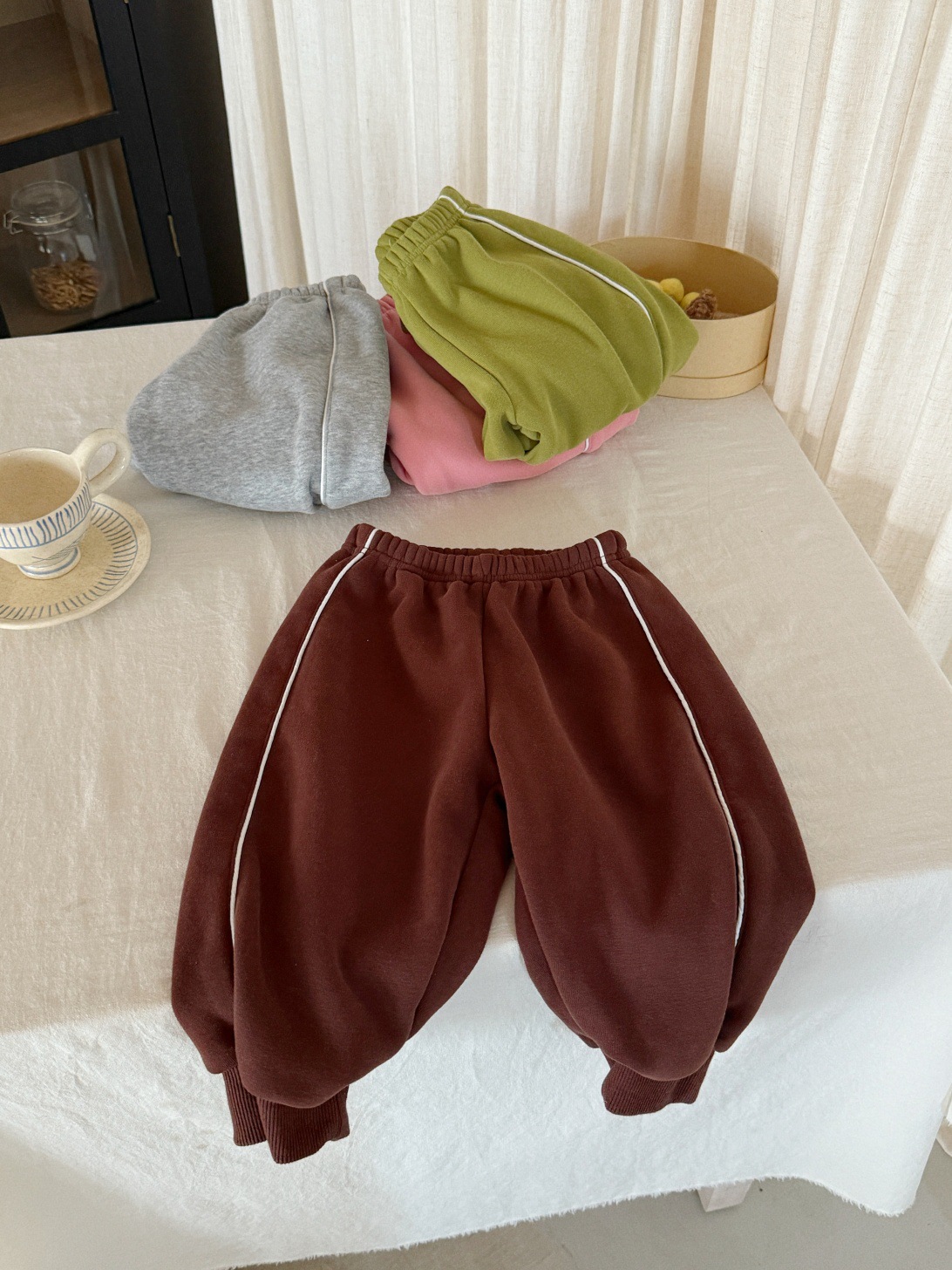 裏起毛厚手女の子用フリーススウェットパンツ無地キッズ男の子用 - Baby Clothing Dividers のレビューと価格