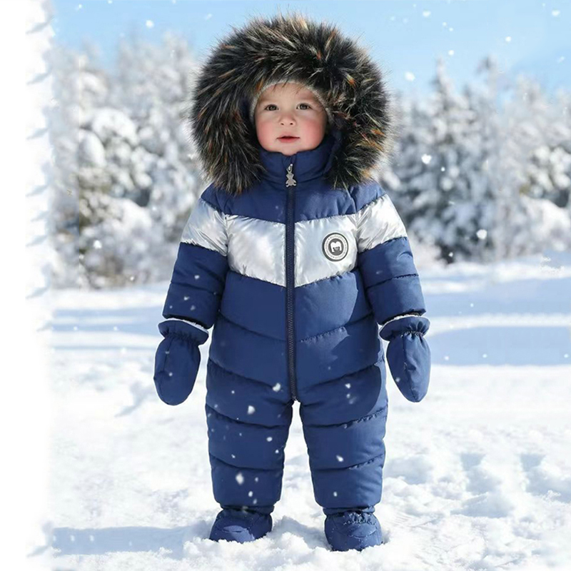 冬新生児ロンパース手袋付き暖かい厚みのある女の赤ちゃん服フー - Baby Clothing Dividers のレビューと価格