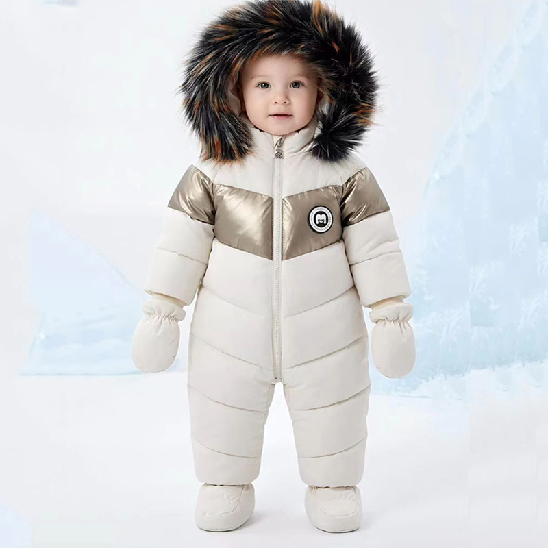 冬新生児ロンパース手袋付き暖かい厚みのある女の赤ちゃん服フー - Baby Clothing Dividers のレビューと価格