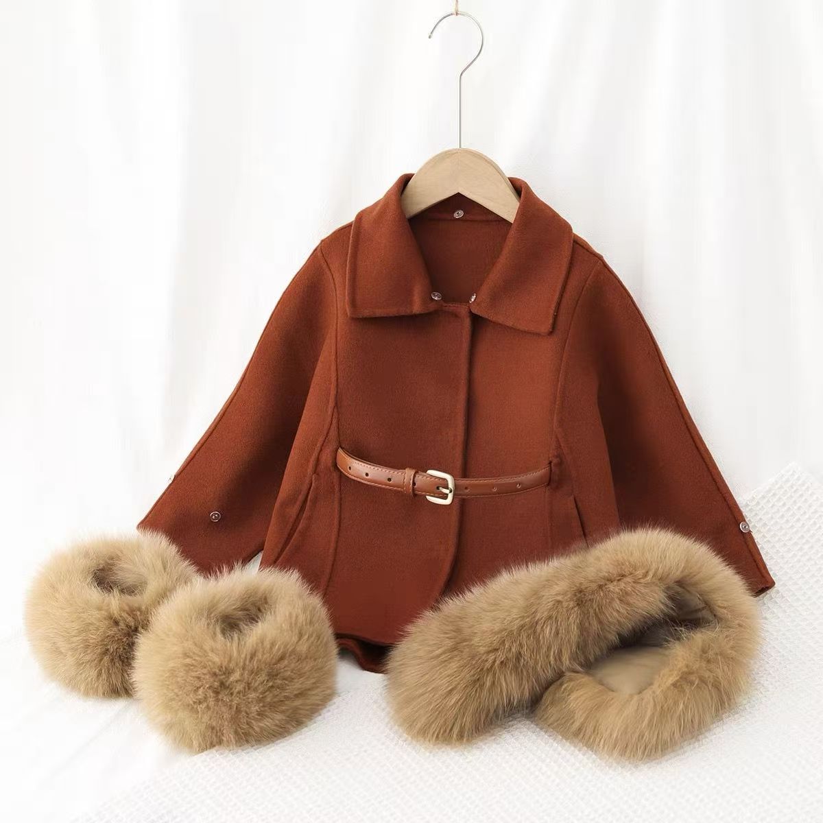 女の子用両面ウールコート 秋冬新作 子供服 高級カスタムメイ - Baby Clothing High End のレビューと価格