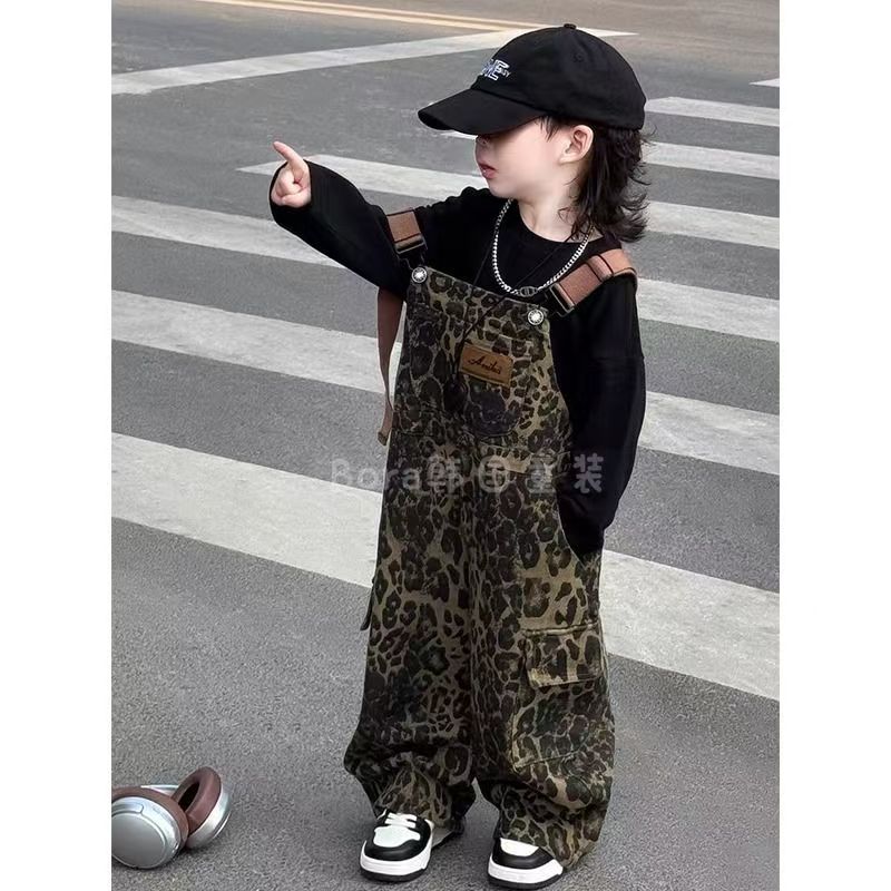 男の子の秋服 2025 新しいヒョウ柄オーバーオール子供のハ - Baby Clothing High End のレビューと価格