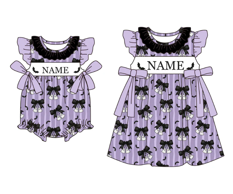 高品質のハロウィン子供服パープルゴーストバットプリント女の赤 - Baby Clothing High Quality のレビューと価格
